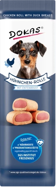 32x 10g Dokas Hühnchen-Rolle mit Ente - 0,61€/Packung