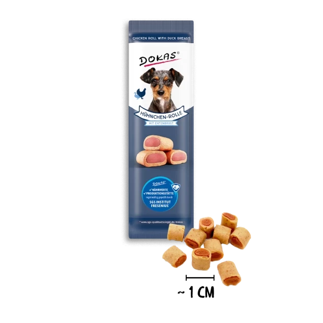 32x 10g Dokas Hühnchen-Rolle mit Ente - 0,61€/Packung