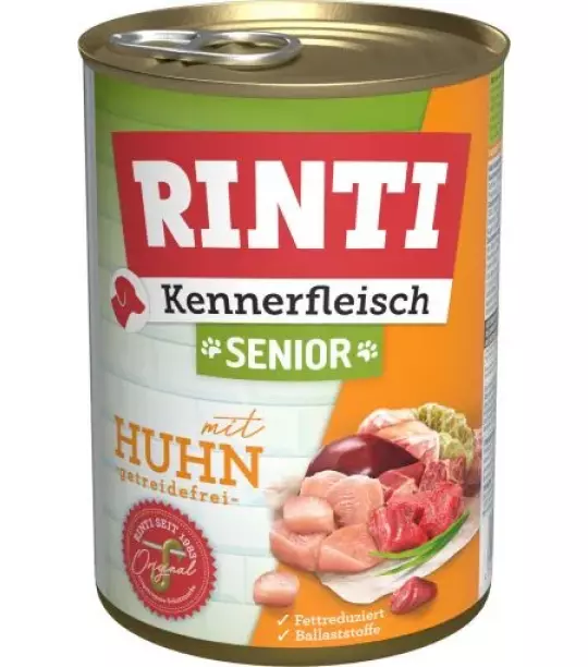 12x 400 gr Rinti Dose Kennerfleisch Senior Huhn