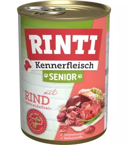 12x 400 gr Rinti Dose Kennerfleisch Senior Rind