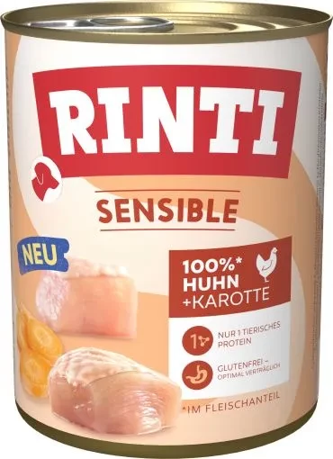 6x 800 gr Rinti Dose Sensible Huhn & Karotte