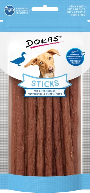 12x 60g Dokas Sticks mit Entenbrust, Entenherz und Entenleber - 1,65€/Packung