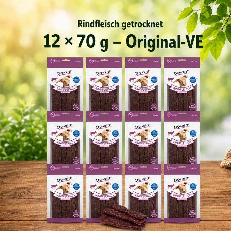 12x 70g Dokas Rindfleisch getrocknet - 2,24€/Packung