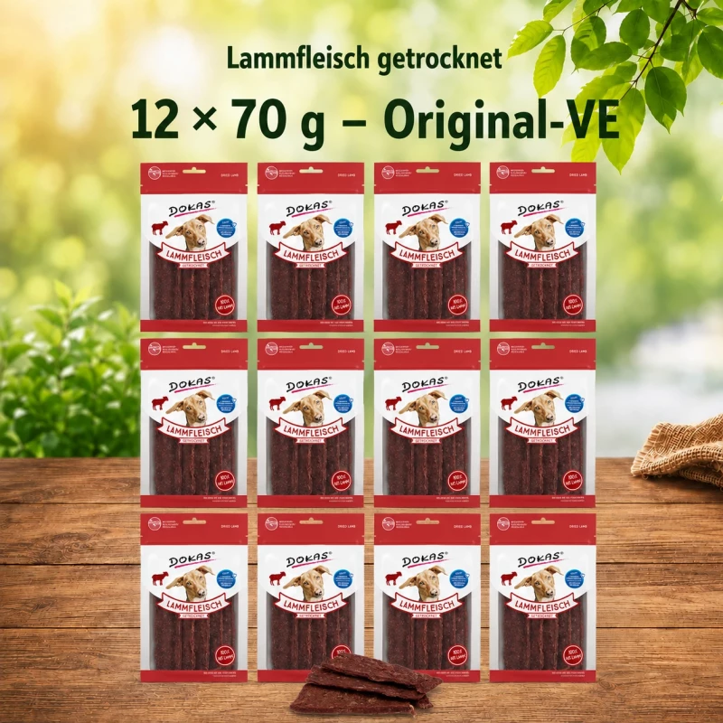 12x 70g Dokas Lammfleisch getrocknet - 2,24€/Packung