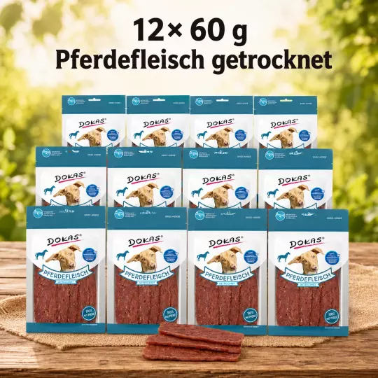12x 60g Dokas Pferdefleisch getrocknet - 2,21€/Packung