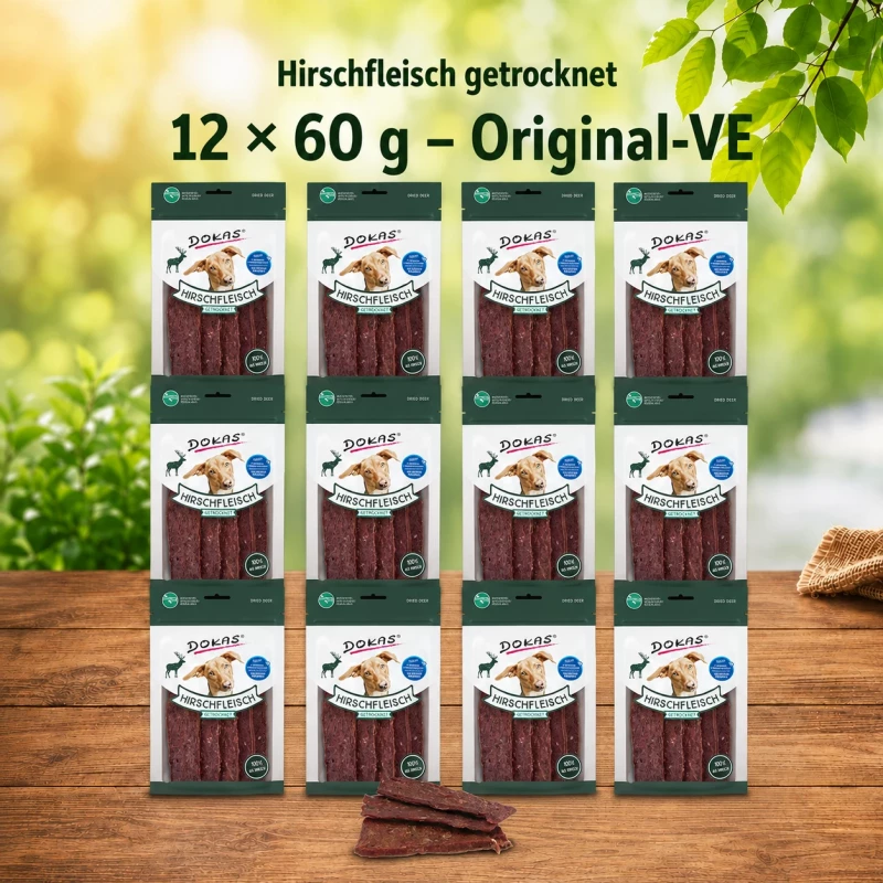 12x 70g Dokas  Hirschfleisch getrocknet - 2,16€/Packung