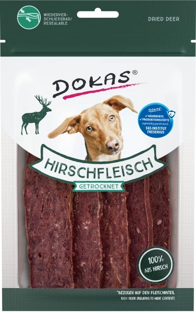 12x 70g Dokas  Hirschfleisch getrocknet - 2,16€/Packung
