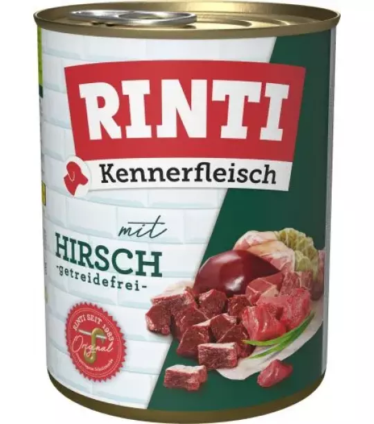 12x 800 gr Rinti Dose Kennerfleisch Hirsch