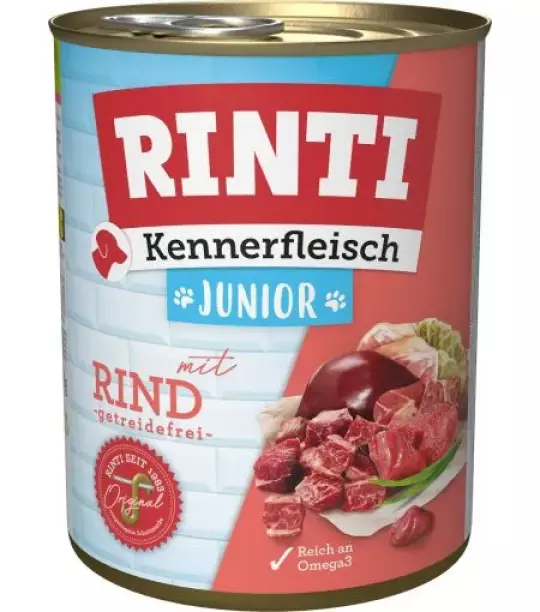 12x 800 gr Rinti Dose Kennerfleisch Junior Rind