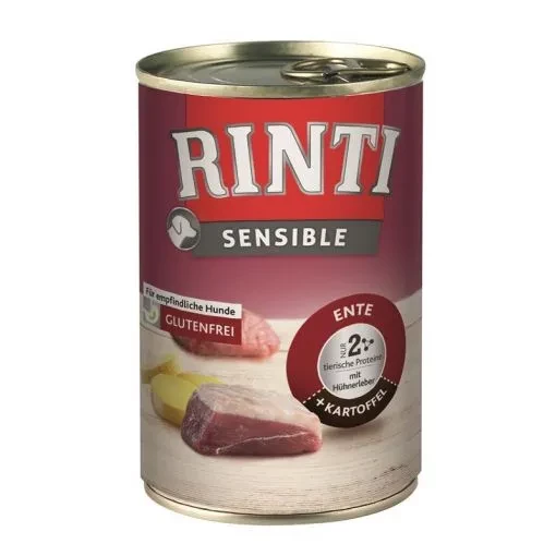 12x 400 gr Rinti Dose Sensible Ente & Kartoffel mit Hühnerleber