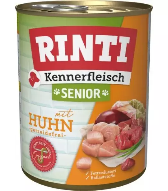 12x 800 gr Rinti Dose Kennerfleisch Senior Huhn