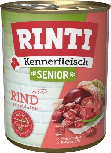 12x 800 gr Rinti Dose Kennerfleisch Senior Rind
