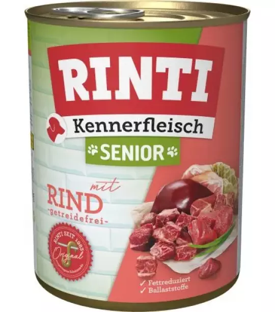 12x 800 gr Rinti Dose Kennerfleisch Senior Rind
