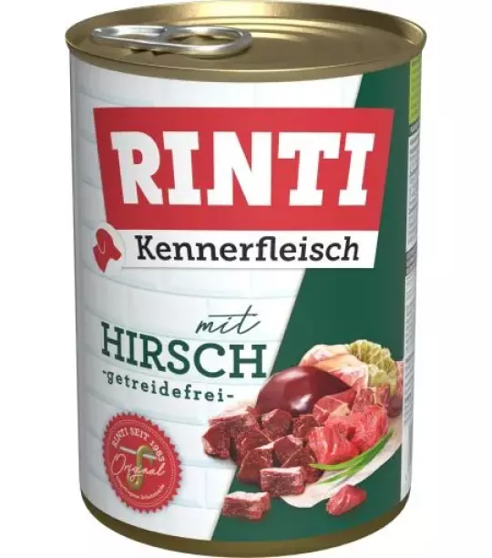 24x 400 gr Rinti Dose Kennerfleisch Hirsch