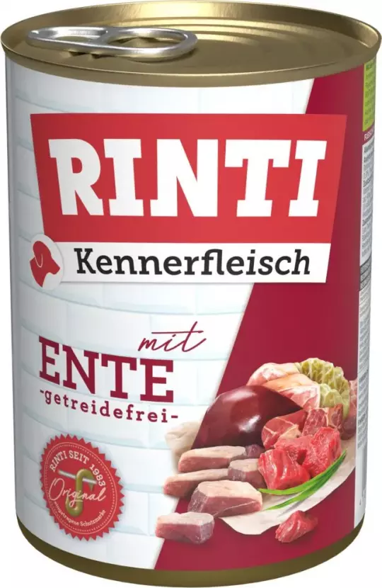 24x 400g Rinti Dose Kennerfleisch Ente
