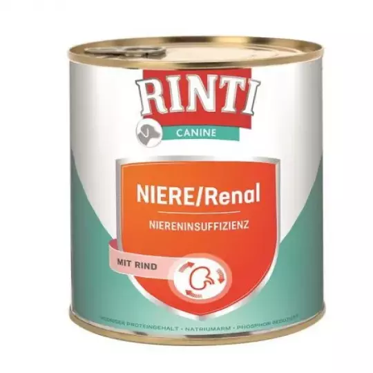 6x 800 gr Rinti Dose Canine Niere/Renal mit Rind