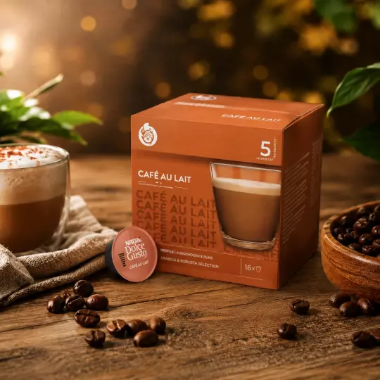 Café Au Lait - Alltagskaffee 16 Kapseln für Dolce Gusto