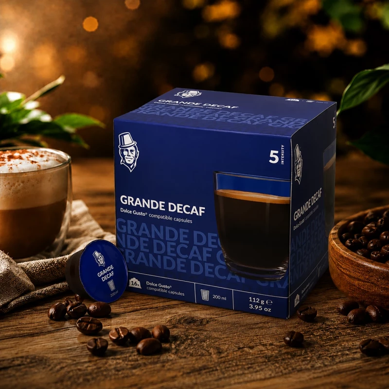 Grande Koffeinfrei - Alltagskaffee 16 Kapseln für Dolce Gusto