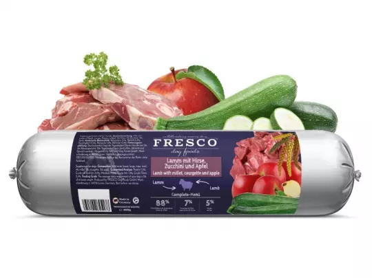 Fresco BarfWurst Lamm mit Hirse, Zucchini und Apfel 400g