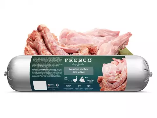 Fresco BarfWurst Kaninchen und Ente pur 400g