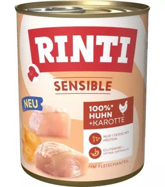 6x 800 gr Rinti Dose Sensible Huhn & Karotte