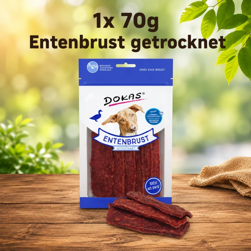 1x 70g Dokas Entenbrust getrocknet 1x 70g Dokas Entenbrust getrocknet