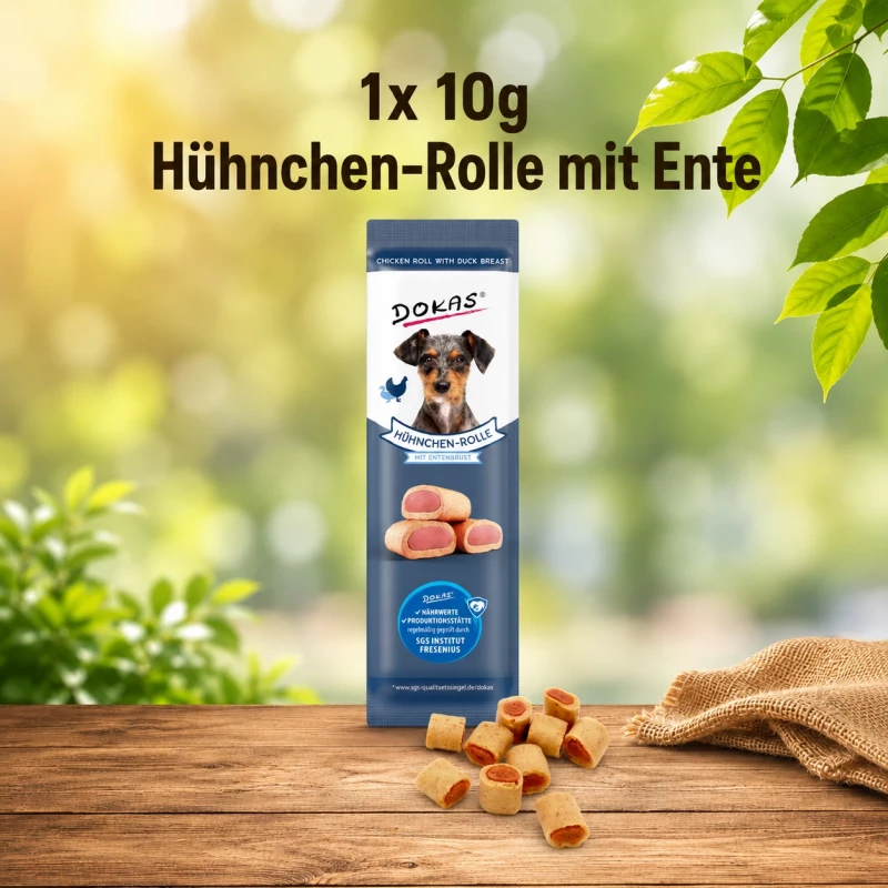 1x 10g Dokas Hühnchen-Rolle mit Ente