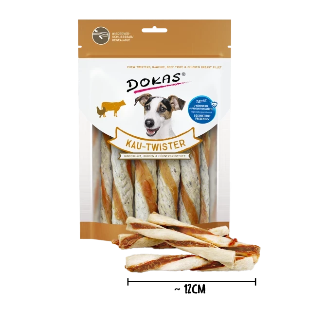 4x 200 gr Kau-Twister Rinderhaut, Pansen & Hühnerbrustfilet 4x 200 gr Kau-Twister Rinderhaut, Pansen & Hühnerbrustfilet
