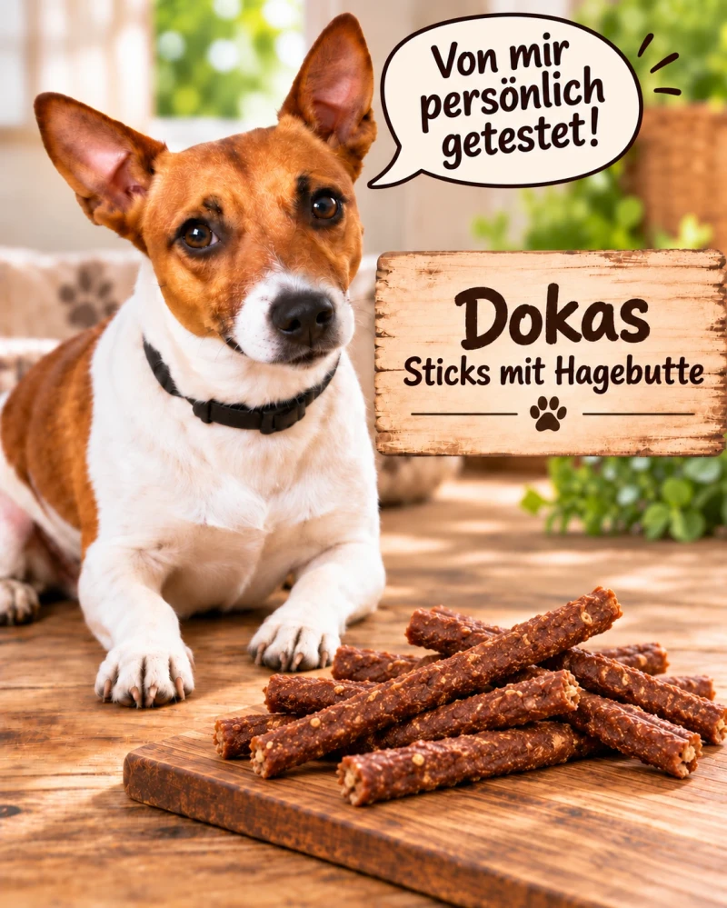 6x 105 gr Dokas Sticks mit Hagebutte