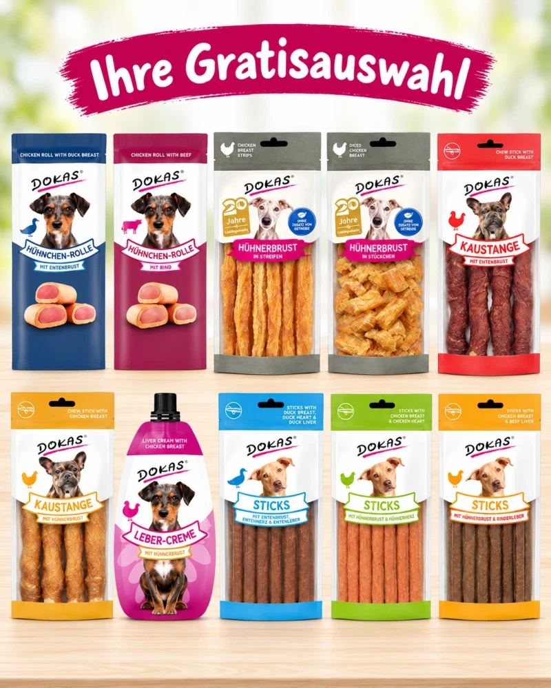 6x 105 gr Dokas Sticks mit Hagebutte