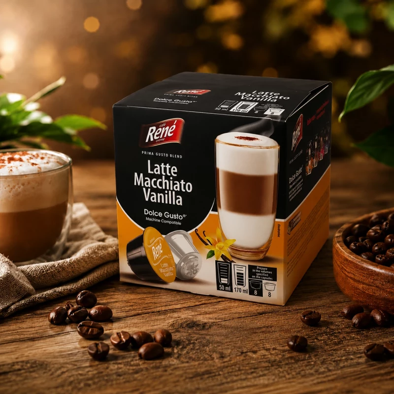 Café René Vanille Latte Macchiato 16 Kapseln für Dolce Gusto Café René Vanille Latte Macchiato 16 Kapseln für Dolce Gusto