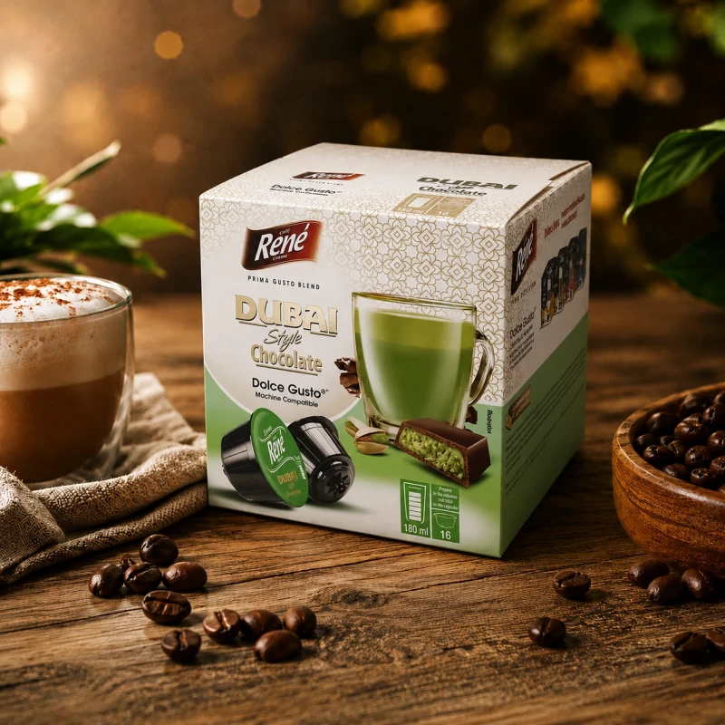 Café René Schokolade im Dubai-Stil 16 Kapseln für Dolce Gusto Café René Schokolade im Dubai-Stil 16 Kapseln für Dolce Gusto