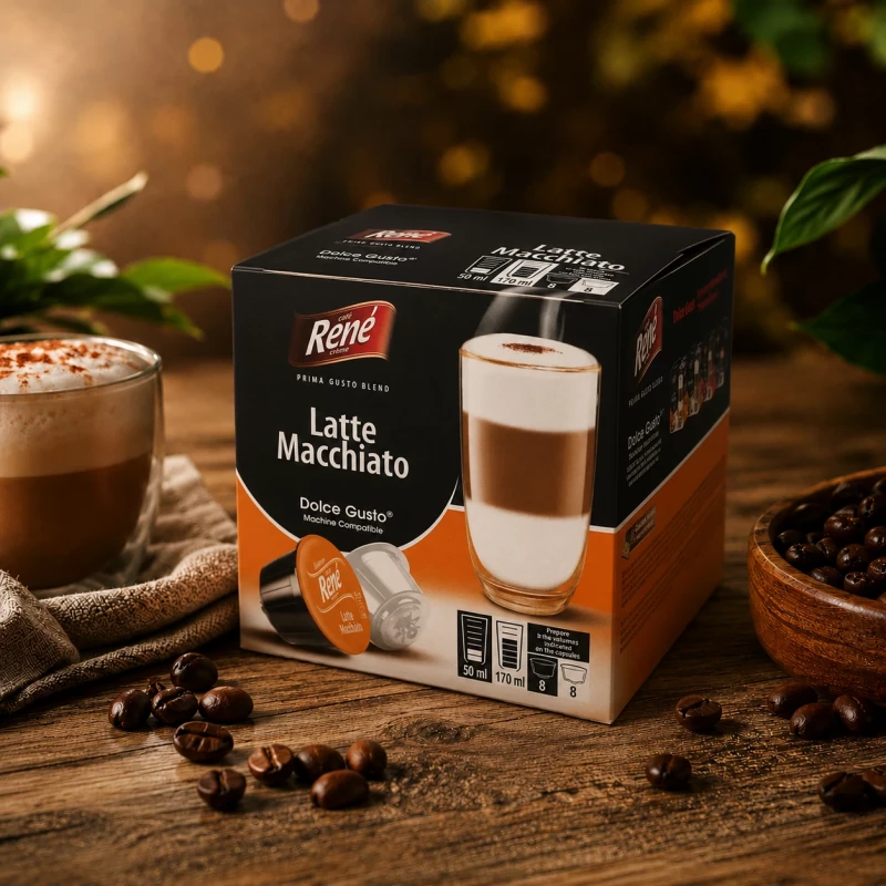 Café René Latte Macchiato 16 Kapseln für Dolce Gusto Café René Latte Macchiato 16 Kapseln für Dolce Gusto
