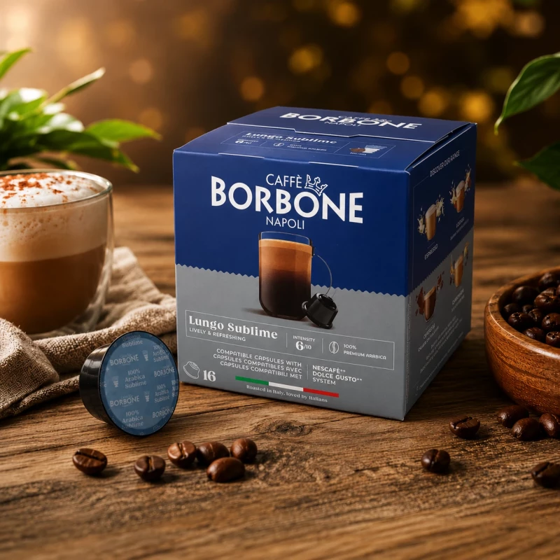 Caffè Borbone Lungo Sublime 16 Kapseln für Dolce Gusto Caffè Borbone Lungo Sublime 16 Kapseln für Dolce Gusto