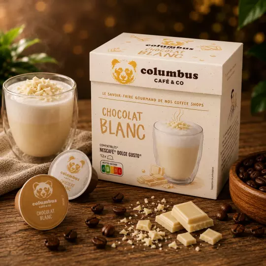Columbus Weiße Trinkschokolade 12 Kapseln für Dolce Gusto