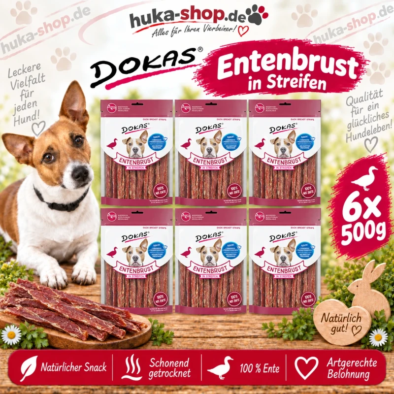 Dokas Entenbrust in Streifen 6x 500 g - UVP 70,74 EUR Dokas Entenbrust in Streifen 6x 500 g - UVP 70,74 EUR