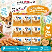 Dokas  Löckchen mit Hühnerbrust 9x 120 g - UVP 35,91 EUR