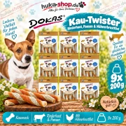 Dokas Kau-Twister Rinderhaut, Pansen & Hühnerbrustfilet 9x 200 g - UVP 49,41 EUR