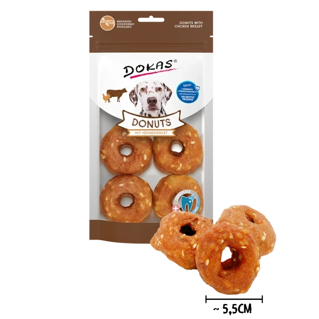 Dokas Donuts mit Hühnerbrust (4 Stück) 5x 160 g