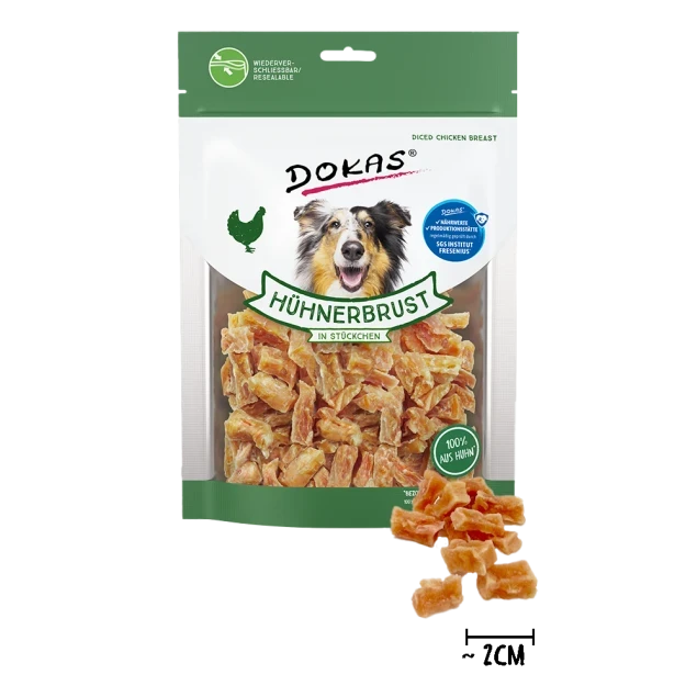 Dokas Hühnerbrust in Stückchen 9x 200 g - UVP 52,11 EUR Dokas Hühnerbrust in Stückchen 9x 200 g - UVP 52,11 EUR