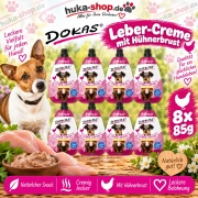 Dokas  Leber-Creme mit Hühnerbrust 8x 85 g - UVP 16,92 EUR