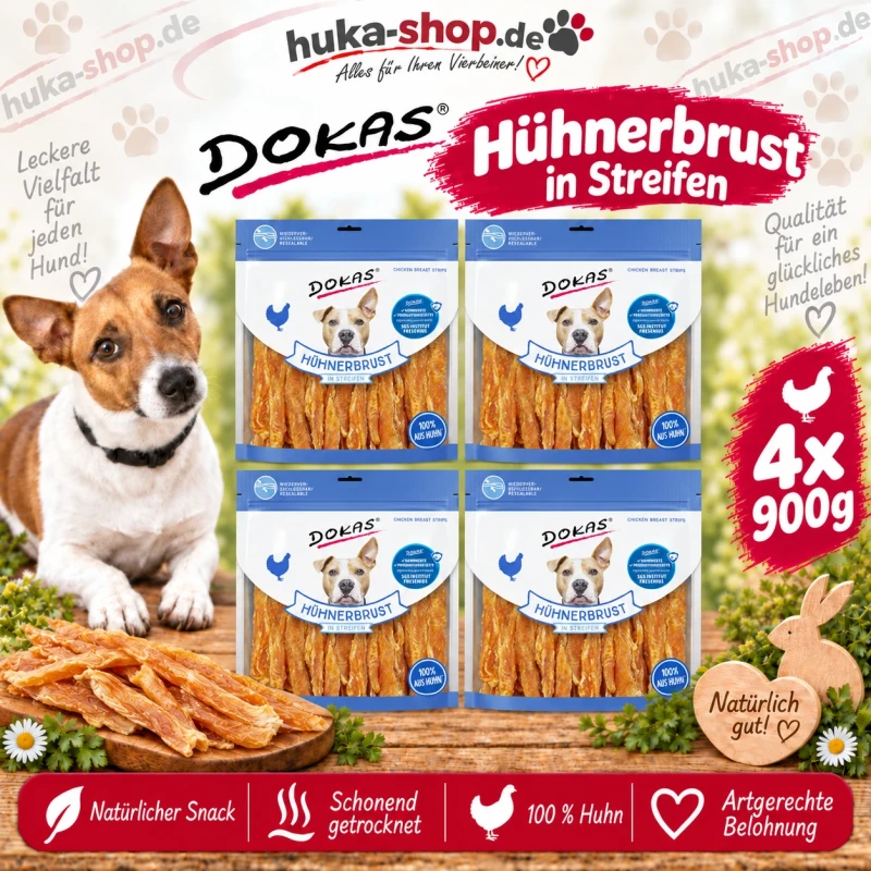 Dokas  Hühnerbrust in Streifen 4x 900 g - UVP 75,96 EUR
