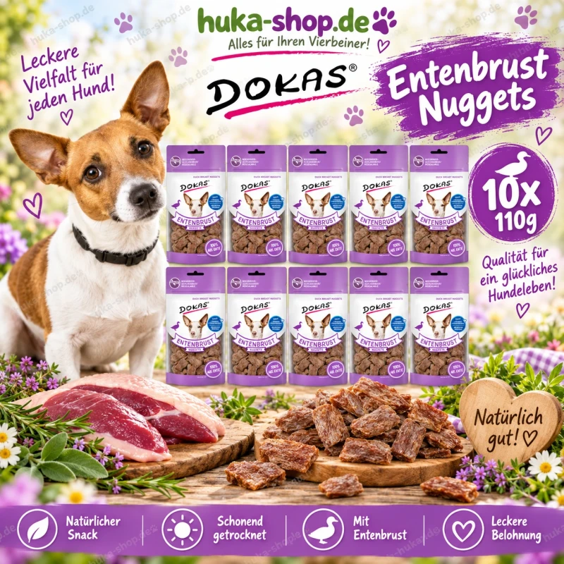 Dokas Entenbrust Nuggets 10x 110 g - UVP 49,90 EUR Dokas Entenbrust Nuggets 10x 110 g - UVP 49,90 EUR