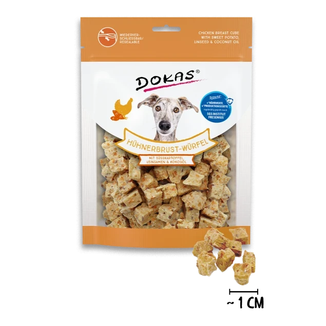 Dokas Hühnerbrust-Würfel mit Süßkartoffel, Leinsamen, Kokosöl 8x 150 g