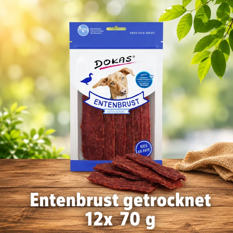 Dokas Entenbrust getrocknet 12 Packungen x 70 g Dokas Entenbrust getrocknet 12 Packungen x 70 g