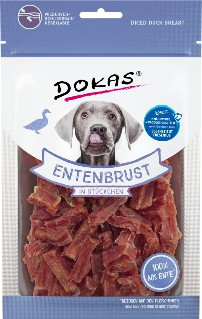 Dokas Entenbrust in Stückchen 10x 70 g - UVP 22,20 EUR Dokas Entenbrust in Stückchen 10x 70 g - UVP 22,20 EUR