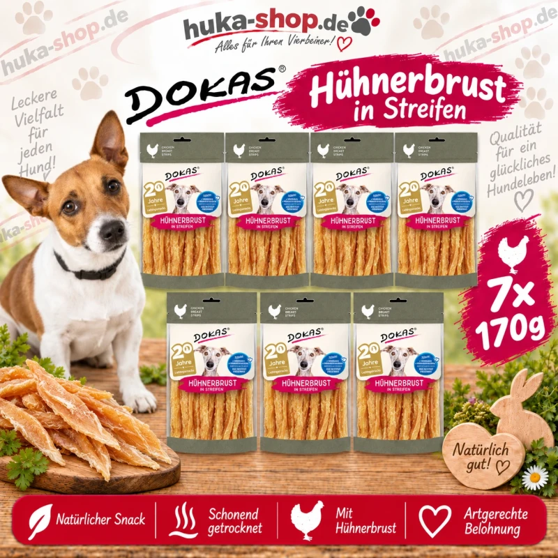Dokas Hühnerbrust in Streifen 7x 170 g - UVP 38,43 EUR