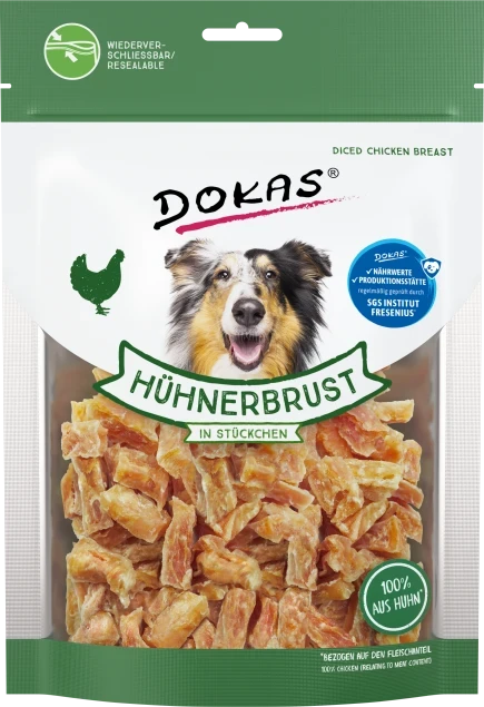 Dokas Hühnerbrust in Stückchen 9x 200 g Dokas Hühnerbrust in Stückchen 9x 200 g
