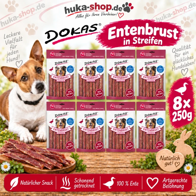 Dokas Entenbrust in Streifen 8x 250 g - UVP 47,92 EUR Dokas Entenbrust in Streifen 8x 250 g - UVP 47,92 EUR