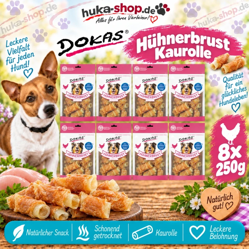 Dokas  Hühnerbrust Kaurolle 8x 250 g - UVP 47,92 EUR